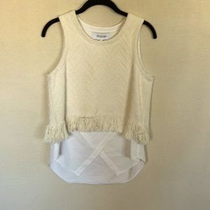 Derek Lam 10 Crosby cream tank with fringe